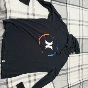 Hurley Black Hoodie with Colorful Graphic